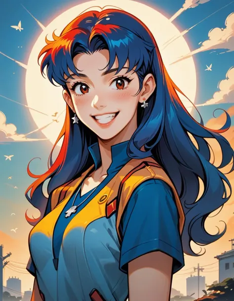 score_9, score_8_up, score_7_up, score_6_up, score_5_up, score_4_up, happy misato katsuragi from neon genesis evangelion, perfect lighting, hud_shera_bk_styl, <lora:shera-000007:1>,