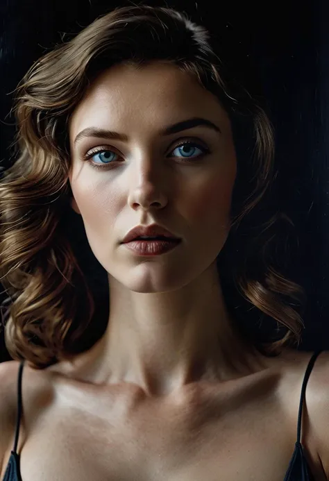 Photo of TWbabeXL01, NSFW, photorealistic, (art by Ignat Bednarik and Leigh Behnke and edward weston:1.2), aesthetic of neue wilde with darkness atmosphere, groundbreaking unrivaled opus with unrivaled details, (tealblue and silvergray colors:0.1), (balance in center composition:0.1), bold lines, hyper detailed, dark limited palette, dramatic lighting, (intricate details, masterpiece, best quality:1.4) <lora:TWbabeXL01:0.3>