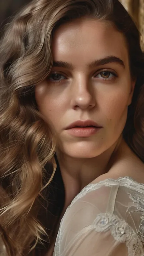 masterpiece, best quality, 1girl, portrait, detail skin, brown hair, realistic, raw, beauty face, looking at viewer