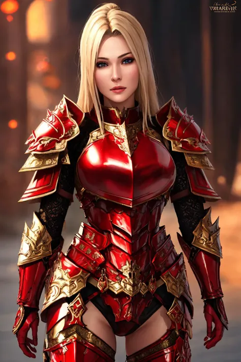 Masterpiece, absurdres, fine detail, HDR, highly detailed face and eyes, photorealistic, <lora:war_glamv1.1:0.6>, War_Glam, a woman in a red armor ,armored, wearing War_Glam