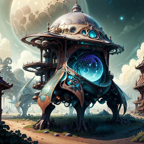 concept art, <lora:ArtNouveauAI:.75>, ArtNouveauAI, moon rover