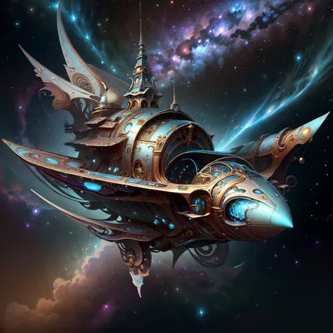 <lora:ArtNouveauAI:.75>, ArtNouveauAI, spaceship