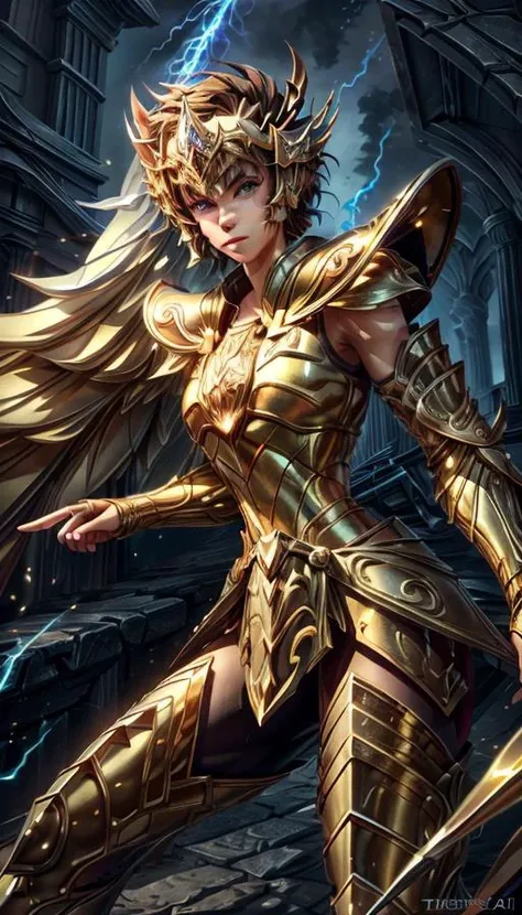 masterpiece, beautiful lighting, RAW photo, realistic, 8k uhd, ultra detailed 8k cg, detailed skin, shiny skin, accurate fingers, beautiful woman, huge breasts, mature female, perfect female body, perfect face, beautiful face, perfect female body, narrow waist, highres, absurdres, game cg, masterpiece, huge filesize, extremely detailed cg unity 8k wallpaper, (photorealistic:1.4), high detail, film grain, caustics, best quality, 8k, 4k,perspective,illustration,
(intricate details:1.2), (dynamic angle), shiny skin, oiled skin, smooth soft skin, wet skin, black eyelashes, by Karol Back and Alayna Lemmer and Greg Rutkowski, Lightpainting, particles, astral, (Unreal Engine 5.1), (vivid colors),
high contrast and dynamic pose, movement, wet, energy, smoke, mist, wind, energy from hands, intricate suit, eye-catching special effects, like energy blasts or lightning bolts, in the style of Ross Tran, professional photoshoot, action shot,Lace lace socks,
 <lora:add_detail:1.5>
 <lora:SagittariusArmor:0.7> SagittariusArmor,armor,golden armor,
 <lora:Warrior Princesses_war_glamv1.1:0.6> War_Glam,wearing  War_Glam,
 <lora:ArtNouveauAI:0.3> ArtNouveauAI,