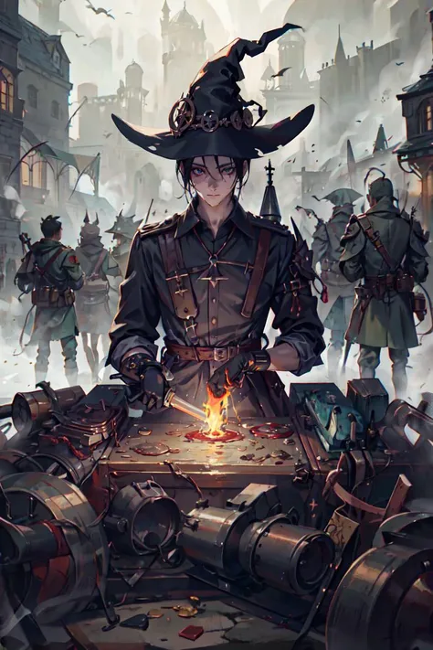 <lora:WitchcraftPunkAI:0.71> WitchcraftPunkAI,
4 soldier, 4boys, working, cannon, firing,, (masterpiece:1.3), (best_quality:1.3), (ultra_detailed:1.3), 8k, extremely_clear,, insane details, intricate details, hyperdetailed, ultra detailed, extreme detailed, highest detailed, high_detail, colorful, beautiful, hdr, photorealistic, highres, ultra_high_res, photography, aesthetic, extremely_delicate,