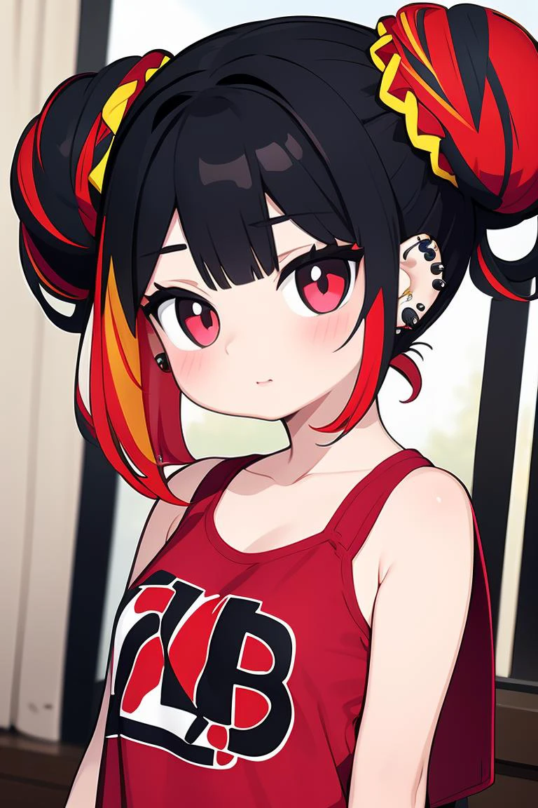 (masterpiece, best quality), 1girl, <lora:1672606378748423901:1> Effie, multicolored hair, red eyes, piercings, two-tone hair