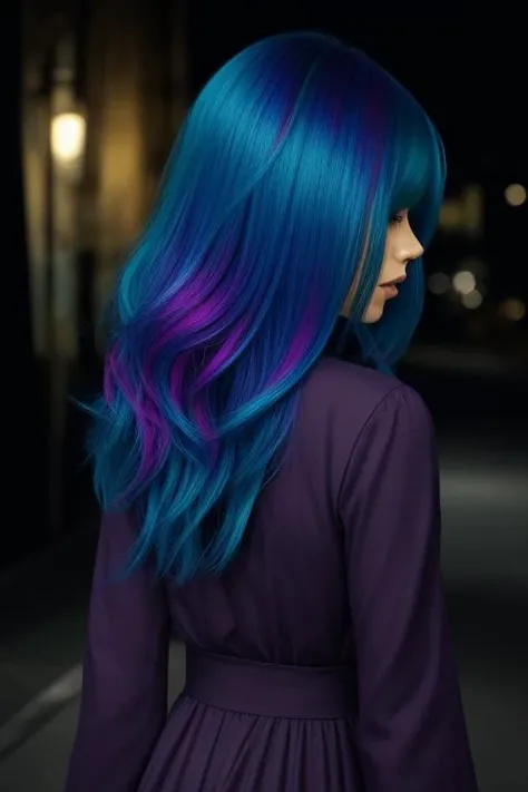 color hair, night, <lora:hair-v3:0.2>, <lora:LowRA:0.8>