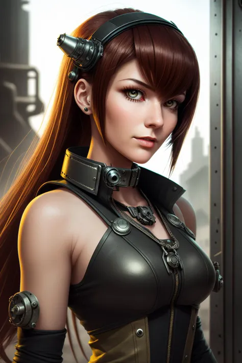 dieselpunk style (high quality, best quality, sharp focus:1.5), 1girl, woman, <lora:MAMS:0.75>,