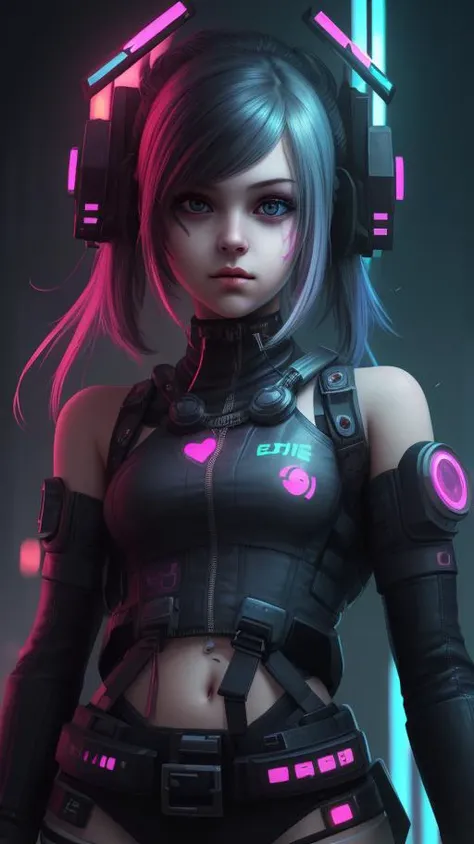 a cute girl, (epic portrait:0.85),[[[cyberpunk]]]