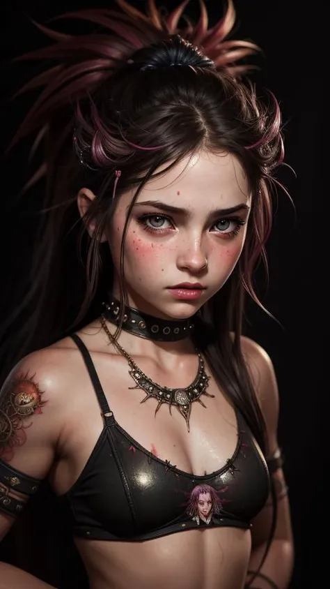 a cute girl, (epic portrait:0.85), flowing hair, sweaty skin, night, [[soft cinematic light, adobe lightroom, photolab, hdr, intricate, highly detailed, ]], ((by brian m viveros ,by Anna Razumovskaya )), (depth of field), epic realistic, (bloodpunk:1.2)