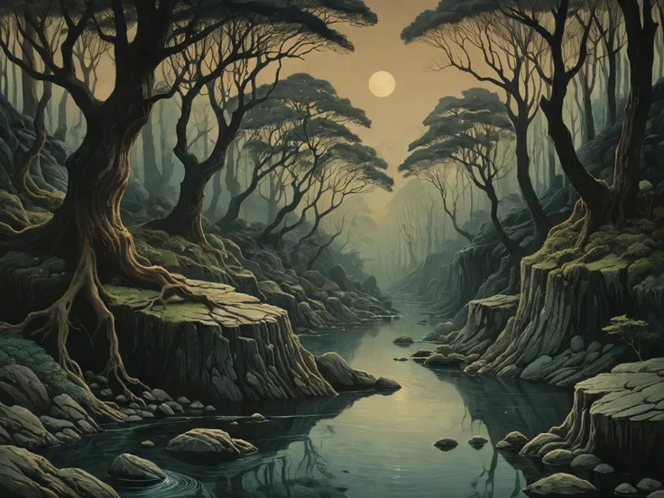 photograph, photorealistic, ultra-realistic, intricately detailed,

A glorious landscape, river, trees, forest, rocks, 

fantasy style. Fantasy dreamlike art.

3d, moody, atmospheric, 

surreal harmony, linquivera, liiv1

<lora:Surreal Harmony:1>
<lora:linquivera:1>
<lora:The_Dark_Side_of_the_Earth:0.5>
<lora:Audrey Kawasaki Style:0.4>Audrey Kawasaki Style