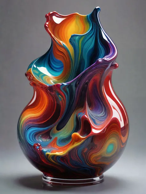 INBOW MUSEUM WITH RAINBOW RESIEN GLASS VASES AND RAINBOW STAIRAN GLASS ART REALISTIC AND FANCY