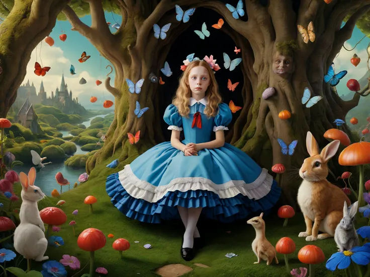 photo, realistic.

An in depth look at the imaginary and creative world of Lewis Carroll and the many characters he created.

surreal harmony, rich color.

Fantasy style. Fantasy Dreamlike art. 3d.

<lora:Surreal Harmony:1>

