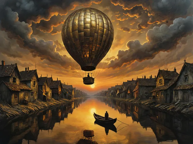 photograph, photorealistic, ultra-realistic, intricately detailed,
A glittering brass mosaic balloon, hanging over a dystopian landscape.
village. River. Boat.
Sunset. Rustic. Apocalyptic. Moody. Mystical.
3d,
Fantasy style. Fantasy dreamlike art.
surreal harmony, linquivera, liiv1
<lora:Surreal Harmony:1>
<lora:linquivera:1>
<lora:The_Dark_Side_of_the_Earth:0.5>