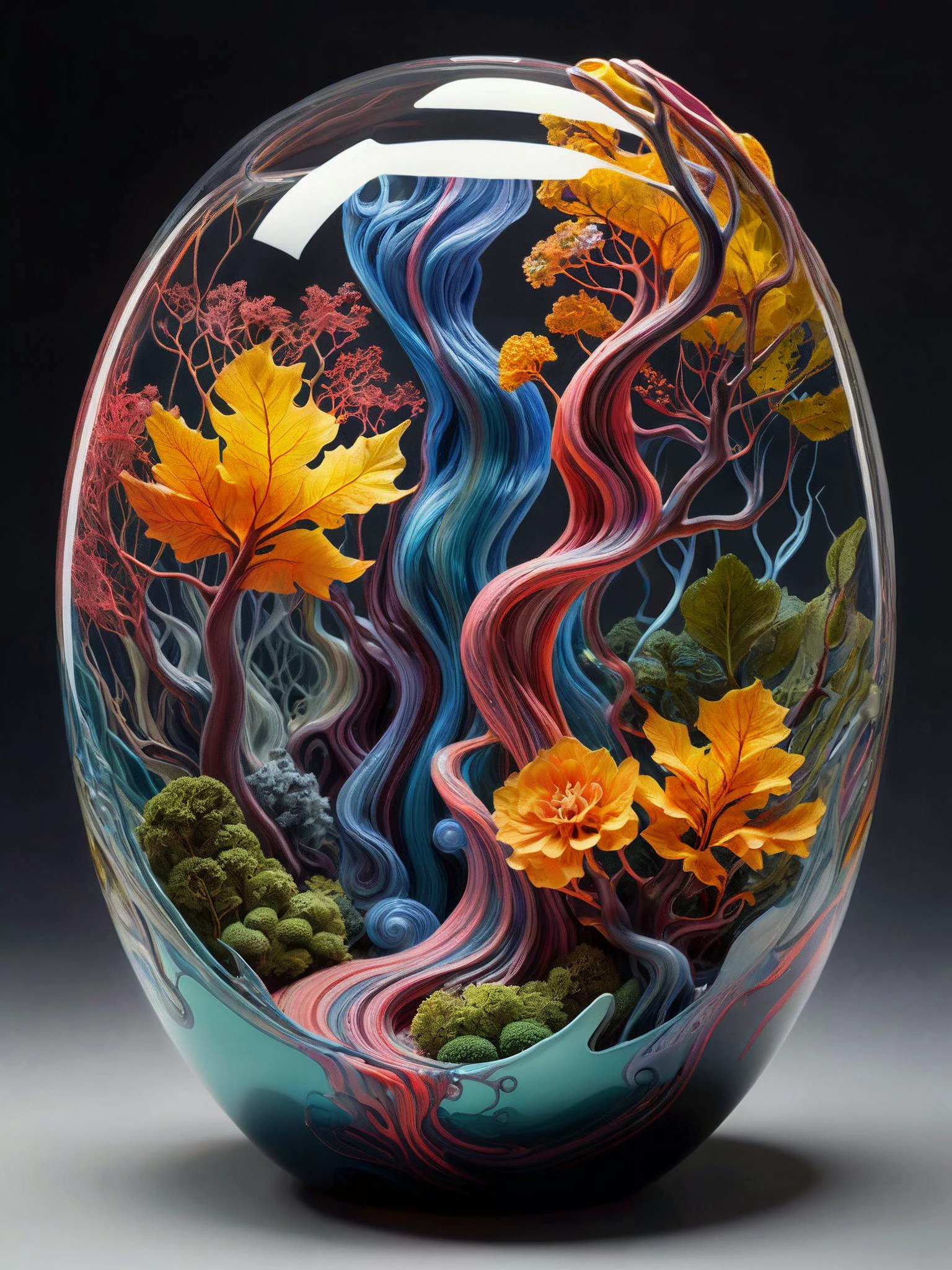 photograph, photorealistic, ultra-realistic, intricately detailed,
Formed from an emulsion of transparent colorful glass, wrapped around a natural growth.
3d,
surreal harmony, linquivera, liiv1
<lora:Surreal Harmony:1>
<lora:linquivera:1>