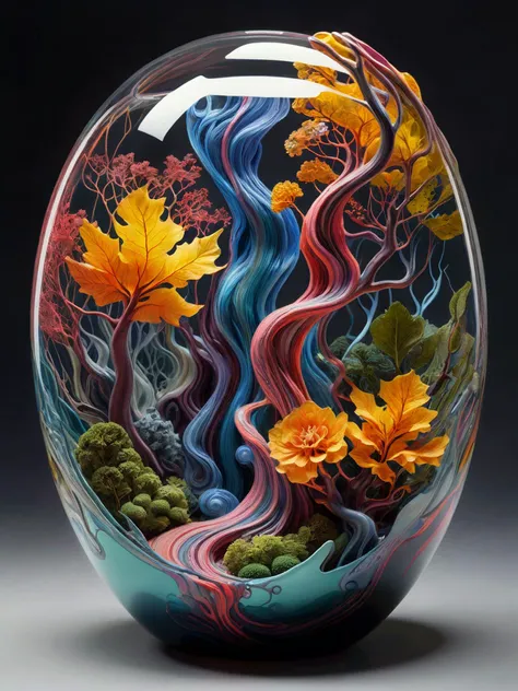 photograph, photorealistic, ultra-realistic, intricately detailed,

Formed from an emulsion of transparent colorful glass, wrapped around a natural growth.

3d,

surreal harmony, linquivera, liiv1

<lora:Surreal Harmony:1>
<lora:linquivera:1>
