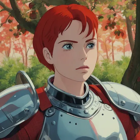 ghibli style illustration of k31r4sr0v2 gearing up for battle <lora:ghibli_style_offset:1> bokeh:0.25