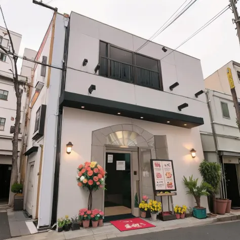 best quality, ultra-detailed, illustration,
fukuhara, storefront, scenery, plant, potted plant, outdoors, window, building, sign, lamppost, flower pot, street, road, door, sky
<lora:fukuhara_SD15_V1:1>
