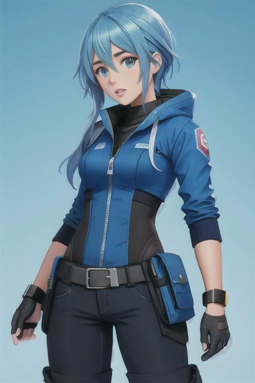 <lora:chl0e_80:.7> "chl0e, Chloe Bennet", blue hair