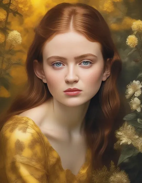 painting of a naked pale skin muscular 1 redhead girl with huge breasts in a classical setting, featuring intricate details in her delicate facial features, graceful posture, and soft flowing hair, surrounded by lush greenery and soft dappled light, in the style of William-Adolphe Bouguereau, capturing the essence of beauty and realism