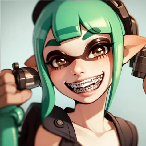 1girl, smile, (braces:1.3), open mouth, lips, close-up,
<lora:concept-braces-v2-000008:0.7>
<lora:inkling_girl:0.7> inkling girl,