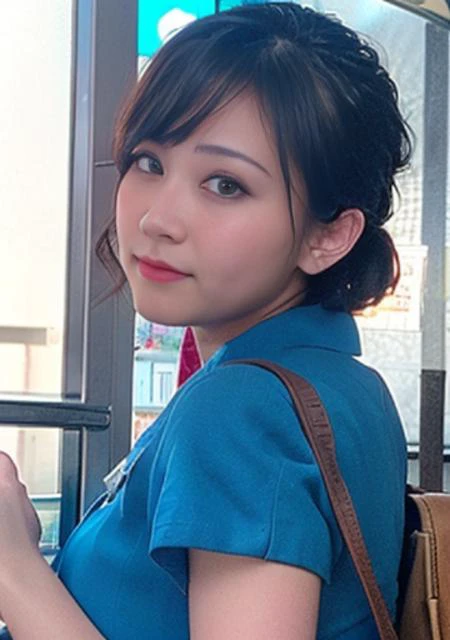 (8K, RAW photo, best quality, masterpiece:1.2), (realistic, photo-realistic:1.37), ultra-detailed, ultra-high res, masterpiece, best quality, 1girl, cowboy shot, airport, detailed background, <lora:garudaindonesia:1>, <lora:Asian girls faceV2:1>