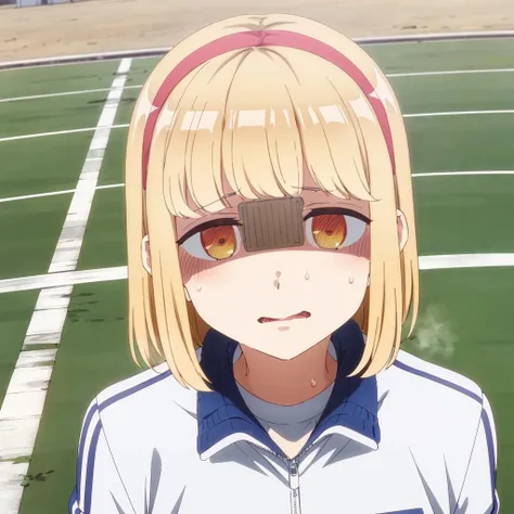<lora:YuiHatimitu001:0.7>,<lora:add_detail:0.5>,solo,
YuiHatimitu,1girl,
blonde hair,
hairband,
track suit,shaded face,
fatigue,
Different perspective with both eyes,
sweat,