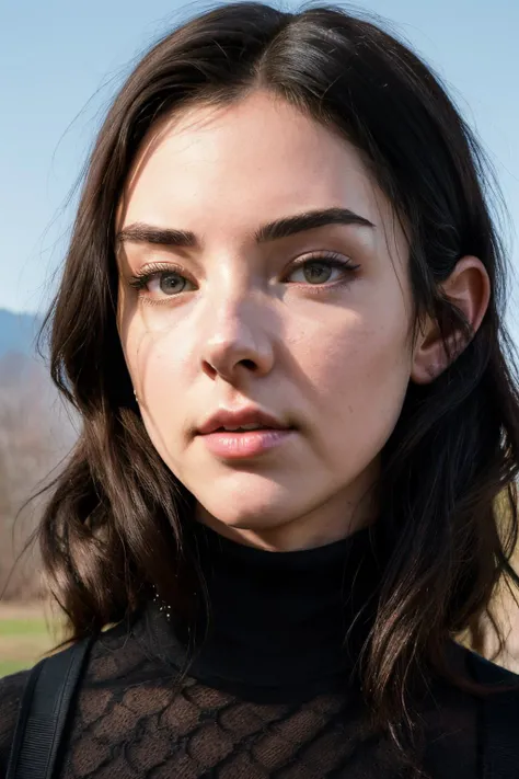 A stunning intricate full color portrait of morganVe1, wearing a black turtleneck, epic character composition, by ilya kuvshinov, alessio albi, nina masic, sharp focus, natural lighting, subsurface scattering, f2, 35mm
