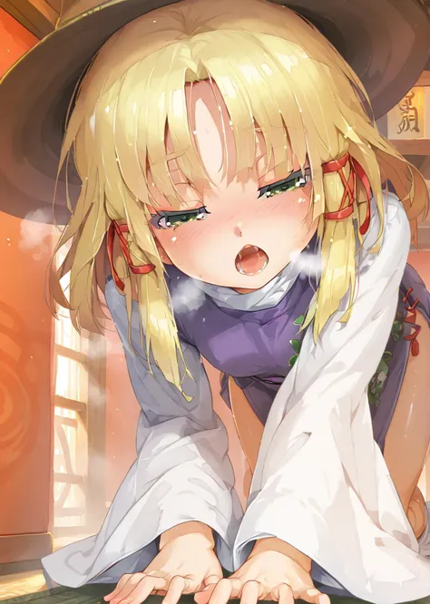 score 9, score 8 up, score 7 up, rating questionable,
detailed background,
<lora:suwako.pony:1>,
suwako,
wide hips, shiny skin,
<lora:HappoubiJP:1>,
open mouth, heavy breathing, half-closed eyes, all fours,