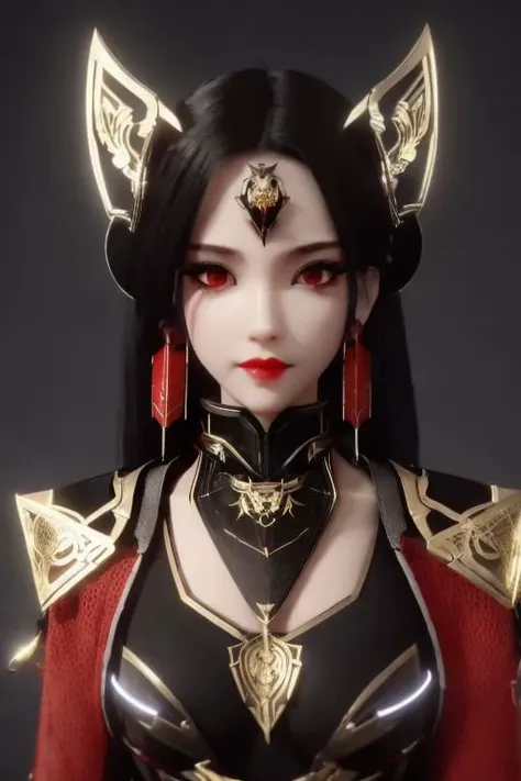 ((high quality)), ((masterpiece)), 8k, upper body, 1girl, face focus, black hard surface mecha, machina, sliver mech, red armor, black coated mech, golden earrings, Exoskeleton, black and golden mask, black machina mechanized girl, upper body, 1girl, face focus, black hard surface mecha, machina, sliver mech, red armor, black coated mech, golden earrings, Exoskeleton, black and golden mask, black machina mechanized girl