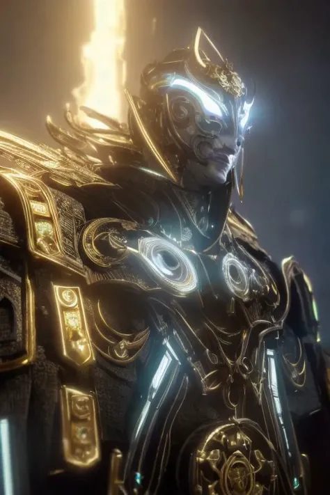 RAW, Masterpiece, Super Fine Photo,, Best Quality, Ultra High Resolution, Photorealistic Photorealism, Sunlight, Full Body Portrait, Amazing Beauty,,Dynamic Pose,Delicate Face,Vibrant Eyes,(From the side), She Wears Futuristic Iron Man ultron deux machina, deus god Mech, Glow and Gold Color Scheme, Detailed Face, Detailed Complex Busy Background, Messy, Gorgeous, Milky White, Highly Detailed Skin, Realistic Skin Details, Visible Pores, Sharp Focus, Volumetric Fog, 8K UHD, DSLR, High Quality, Film grain, fair skin, photorealism, lomography, sprawling golden metropolis in futuristic dystopia, seen from below, translucent daemon, sea of daisy flowers, Futuristic luxurious, Gold Saint and Holy Soul Brightness Spirit Flow palace, blue:1.03 tattoo:1.09 glow:1.07 black hollow:1.04 MASK:1.05 ,black:1.02 lips, ultra-violet eyes, yellow:1.02 glow:1.025 fire:1.03 stigmata:1.07 face, glow light golden eyelash:1.05, open eyes, looking viewer