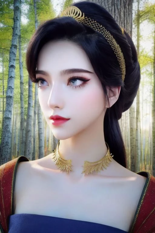forest, 1woman, beautiful face, fairy
