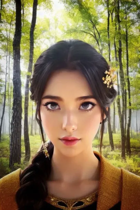 forest, 1woman, beautiful face, fairy