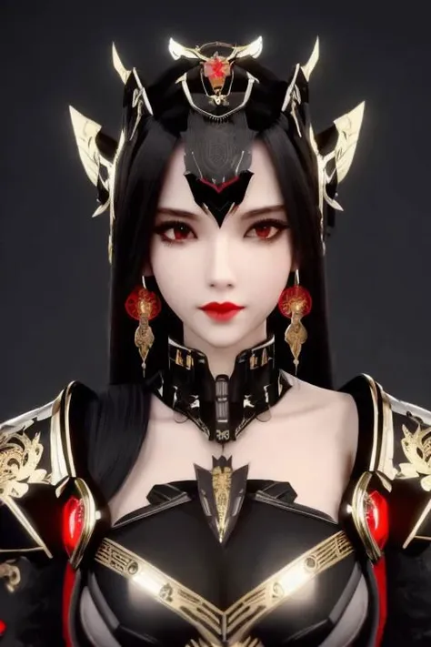 ((high quality)), ((masterpiece)), 8k, upper body, 1girl, face focus, black hard surface mecha, machina, sliver mech, red armor, black coated mech, golden earrings, Exoskeleton, black and golden mask, black machina mechanized girl, upper body, 1girl, face focus, black hard surface mecha, machina, sliver mech, red armor, black coated mech, golden earrings, Exoskeleton, black and golden mask, black machina mechanized girl