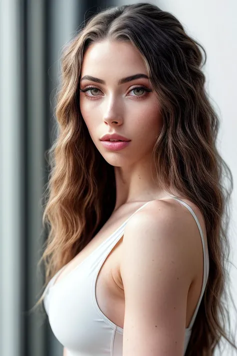 RAW photo of beautiful (3vam3nta:0.99), a woman with perfect hair, wearing (yellow monkey costume:1.1), ((Coquette Academia:1.1)), (plain white background:1.1), modelshoot style, (extremely detailed CG unity 8k wallpaper), professional majestic (photography by alfred stieglitz:1.1), (Nikon L35AF Camera), 24mm, exposure blend, hdr, faded, extremely intricate, High (Detail:1.1), Sharp focus, dramatic, soft cinematic light, (upper body), (looking at viewer), (detailed pupils), 24mm, 4k textures, soft cinematic light, adobe lightroom, photolab, elegant, ((((cinematic look)))), soothing tones, insane details, hyperdetailed, low contrast