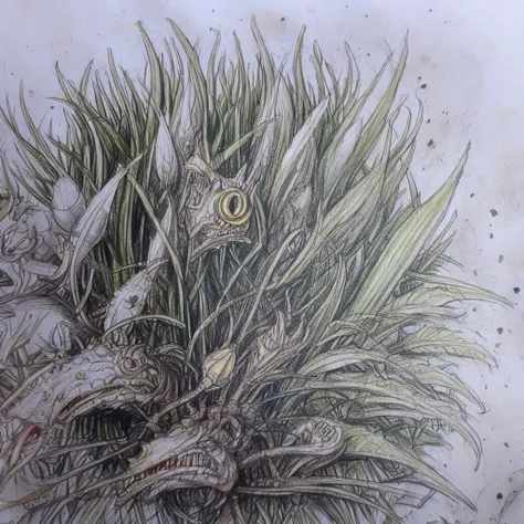 detailed drawing of evil flowers p1xslavicbeasts color lineart