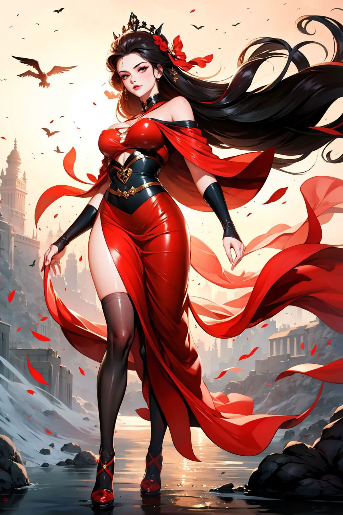 1,<lora:Fly:0.9>,<lora:QingZen:0.4>,1girl, full body, (masterpiece, best quality, high quality, highres, ultra-detailed),