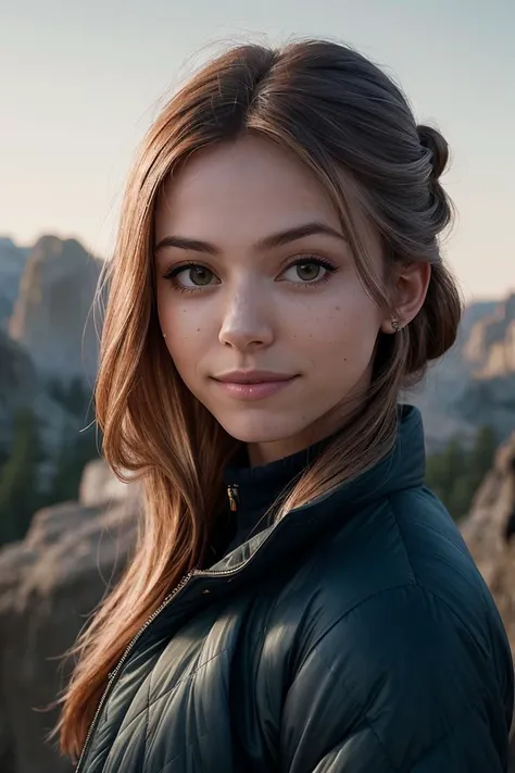 photo of beautiful (EP4nn4Cr4ml1ng:0.99), a woman with perfect hair, hair upsweep updo, wearing (indigo Quilted Jacket :1.1), (standing at Mount Rushmore - South Dakota, USA :1.1), modelshoot style, (extremely detailed CG unity 8k wallpaper), professional majestic photography, (smile), ((upper body)), (camera), 24mm, exposure blend, hdr, faded, extremely intricate, High (Detail:1.1), Sharp focus, dramatic, soft cinematic light, (upper body), (looking at viewer), (detailed pupils), 4k textures, soft cinematic light, adobe lightroom, photolab, elegant, ((((cinematic look)))), soothing tones, insane details, hyperdetailed, low contrast("I've got a bad feeling about this.":1.1), ("In Jernau we trust!":1.1),