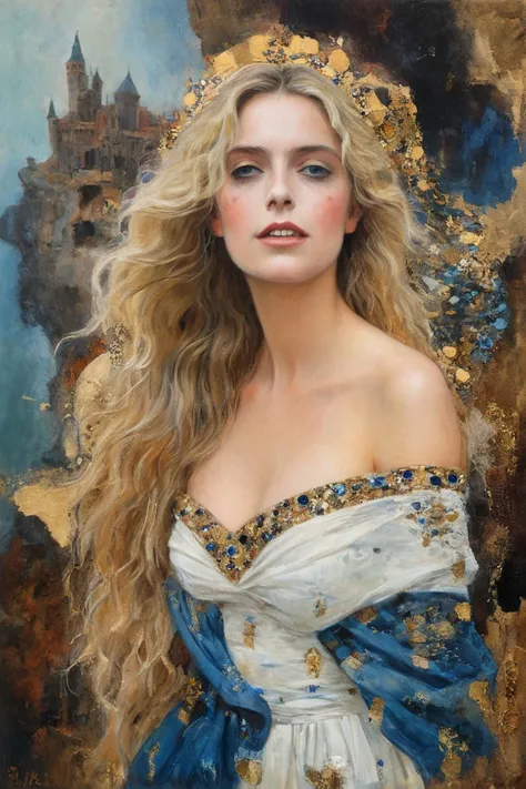 <lora:kl1m:1> kl1m, a 2d painting of (25 year old) Heidi Klum,
dynamic pose, (full body:1), (masterpiece, best quality:1.4), detailed face, detailed eyes, detailed mouth, detailed nose,
crumbling castle, fallen walls, shattered thrones, echoes of royalty
<lora:add-detail-xl:1>
<lora:DetailedEyes_xl_V2:1>
<lora:xl_more_art-full_v1:1>
<lora:epi_noiseoffset2:0.5>