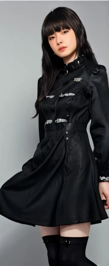 a woman dress black , <lora:MisaV4-12:1>