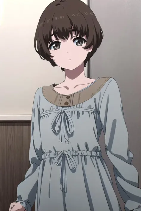 aikunogi, <lora:ai kunogi s1-lora-nochekaiser:1>,
ai kunogi, short hair, bangs, brown hair, (brown eyes:1.5),
BREAK long sleeves, dress,
BREAK indoors, office,
BREAK looking at viewer, (cowboy shot:1.5), dynamic pose,
BREAK <lyco:GoodHands-beta2:1>, (masterpiece:1.2), best quality, high resolution, unity 8k wallpaper, (illustration:0.8), (beautiful detailed eyes:1.6), extremely detailed face, perfect lighting, extremely detailed CG, (perfect hands, perfect anatomy),