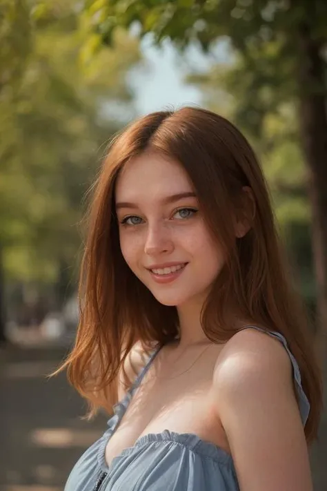 instagram photo of a woman wearing a sundress and smiling at the viewer, (head and shoulder portrait), <lora:KDR:0.8>,masterpiece, best quality, hyperdetailed photography, perfect lighting, high resolution