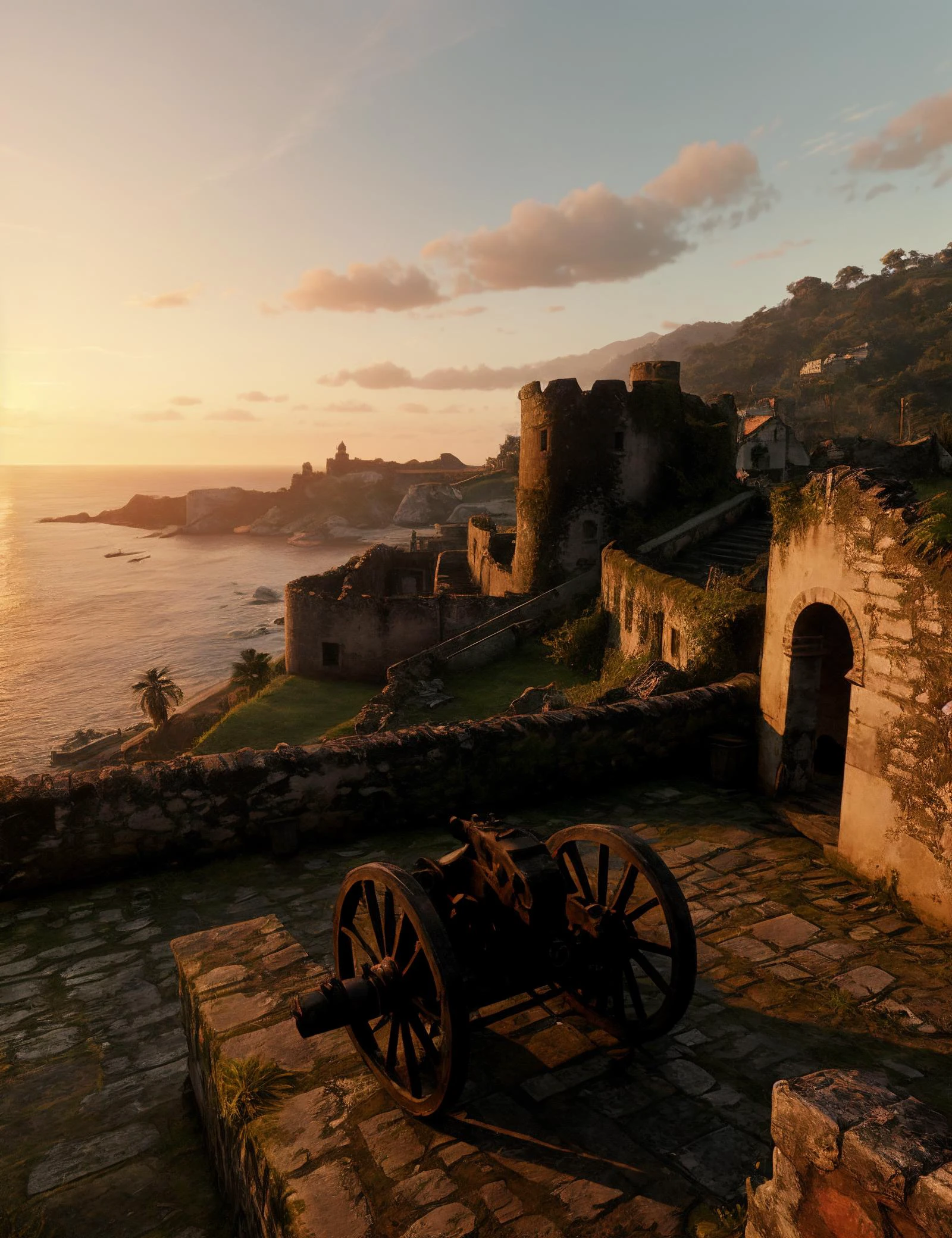 cav_rdrguarma, sunset, ruin, a cannon sitting on top of a stone wall, an old fort in the distance
8k DSLR RAW photo
<lora:cav_rdrguarma:.6>