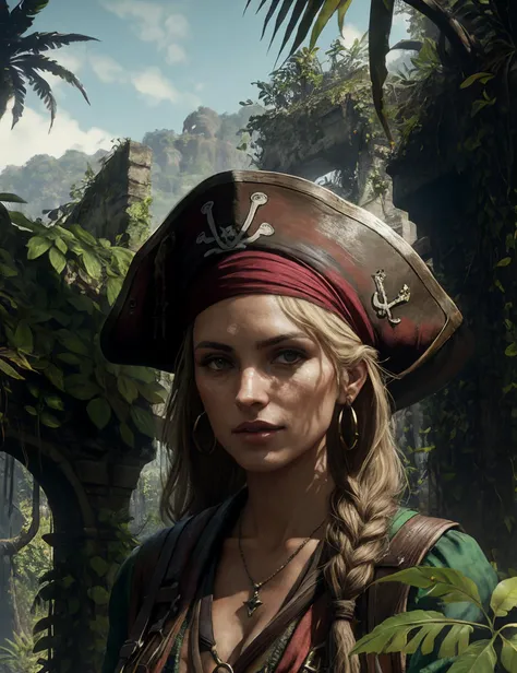 portrait photo of a pirate, jungle ruin in cav_rdrguarma,
daytime 
8k dslr photograph with film grain
<lora:cav_rdrguarma:.7>