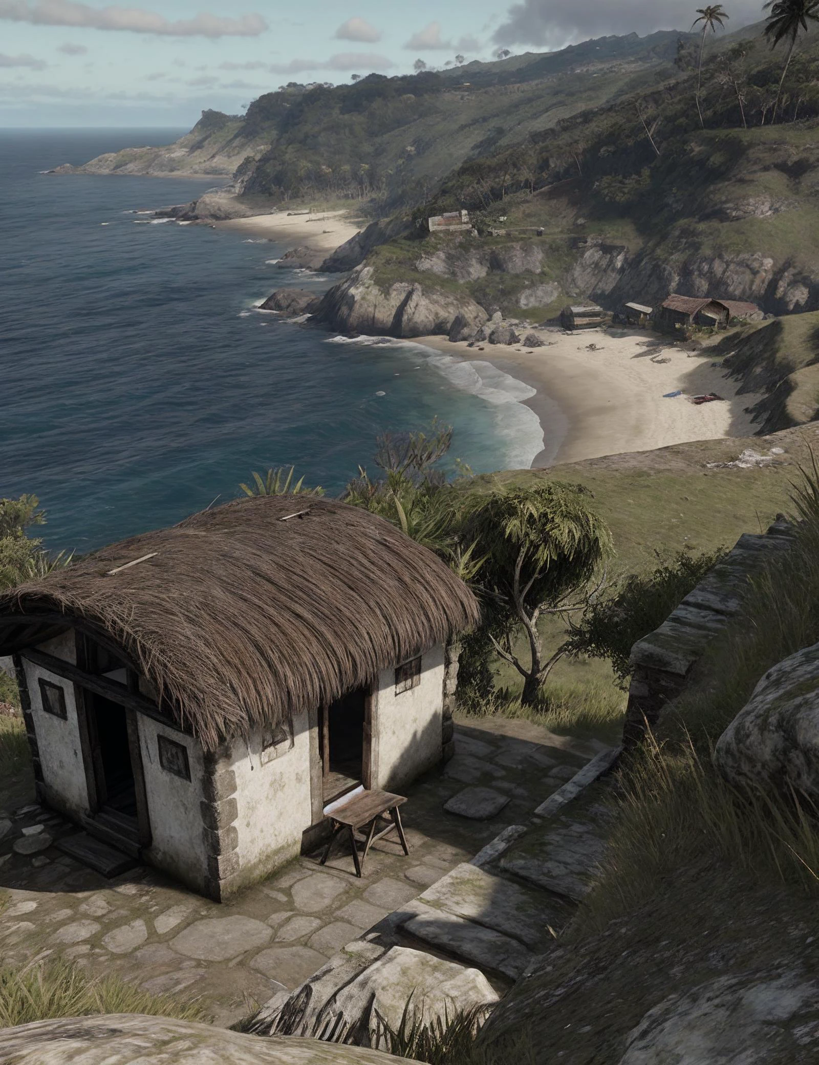 cav_rdrguarma, daytime, ruin, a small hut on a cliff overlooking the ocean
<lora:cav_rdrguarma:.4>