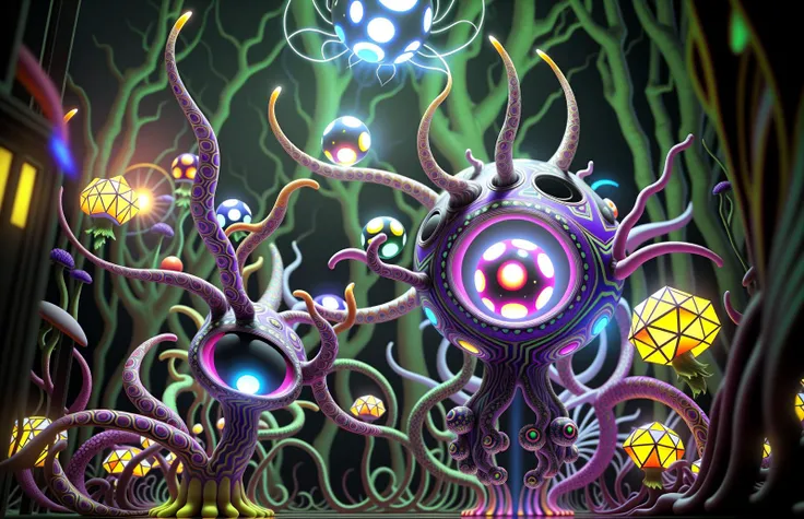 (masterpiece), (best_quality), (ultra-detailed), (illustration), (welcoming), depth of field, lsd hallucinations, alex grey, (((LSD))), mushrooms, dreams, dream like, alex grey, electric wizard, dmt, nexus, spheres, cubes, fog, intricate details, symmetrical, studio ghibli, anime style, vivid color, high contrast, reflections, raytracing, raytraced, unreal engine 5, aesthetic, extremely detailed, photorealistic, realistic, max detail, delicate pattern,