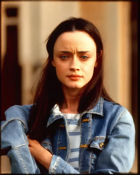 photograph portrait of roryg wearing jeans jacket over striped shirt looking at camera, outside school, (soothing tones:1.25), (hdr:1.25), dramatic, (intricate details:1.14), (hyperrealistic:1.16), (filmic:0.55), photograph, digital photography, vibrant color, Eos 1v, 85mm, Portra 400, depth of field, volumetric