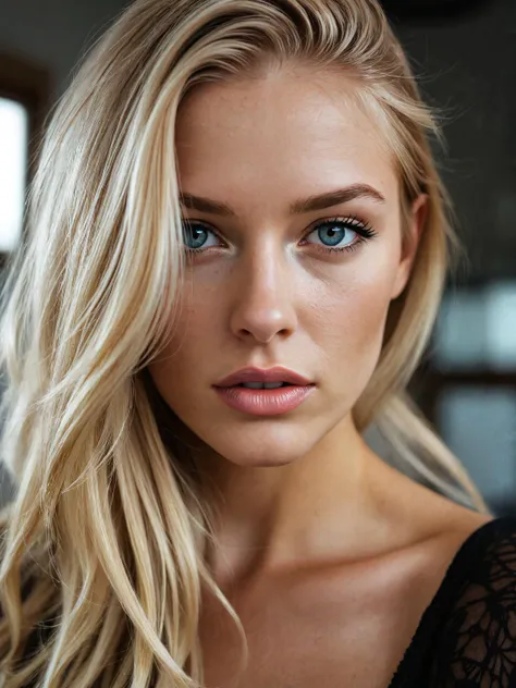 close up of a beautiful swedish woman