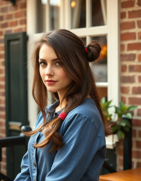 lovely dutch woman brunette twintails