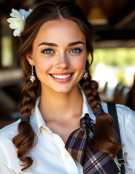 lovely dutch woman brunette twintails