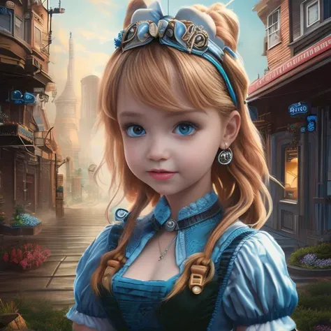 realistic picture of  alice   city,  cute, portrait